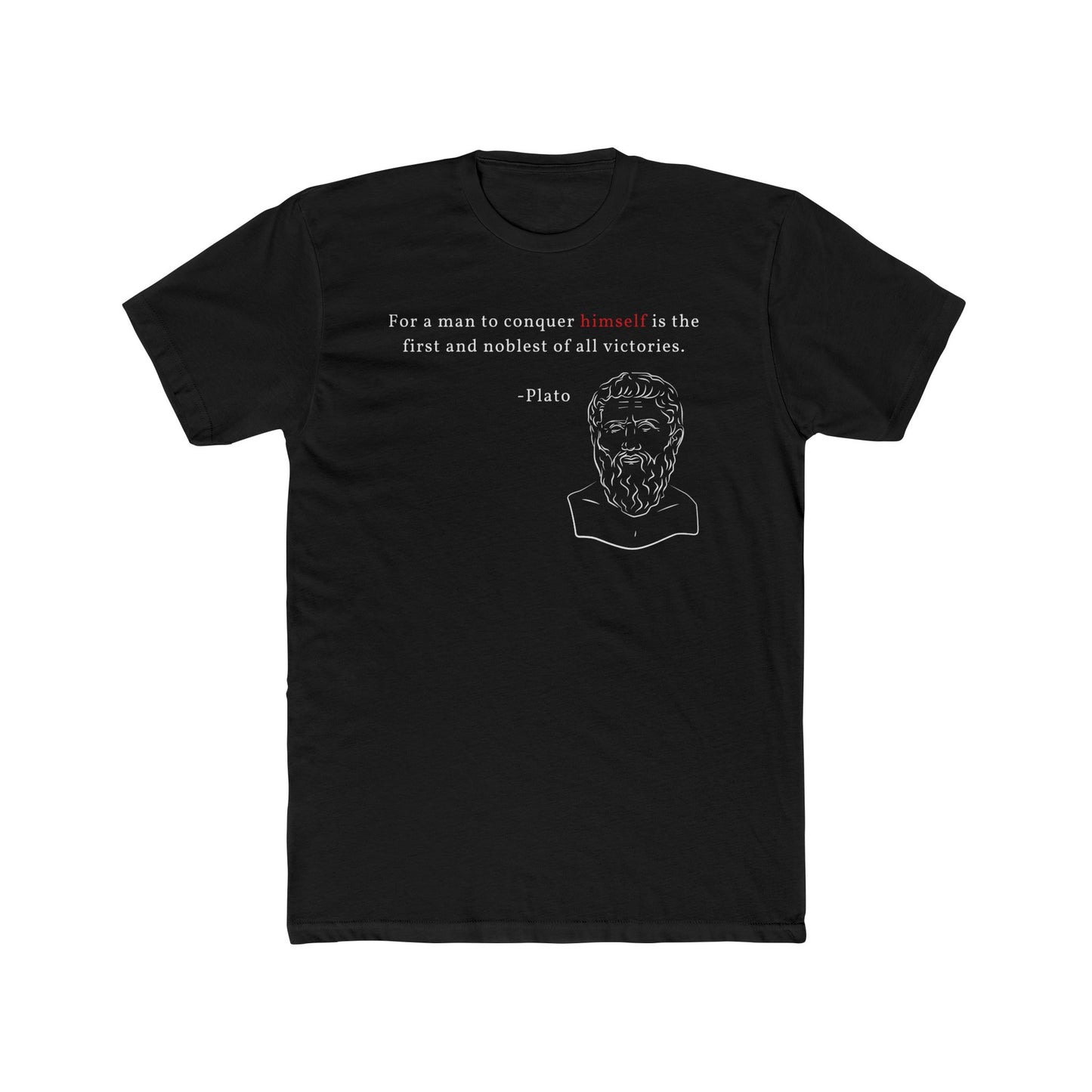 Conquer Himself Cotton Crew Tee - Motivational Statement Shirt
