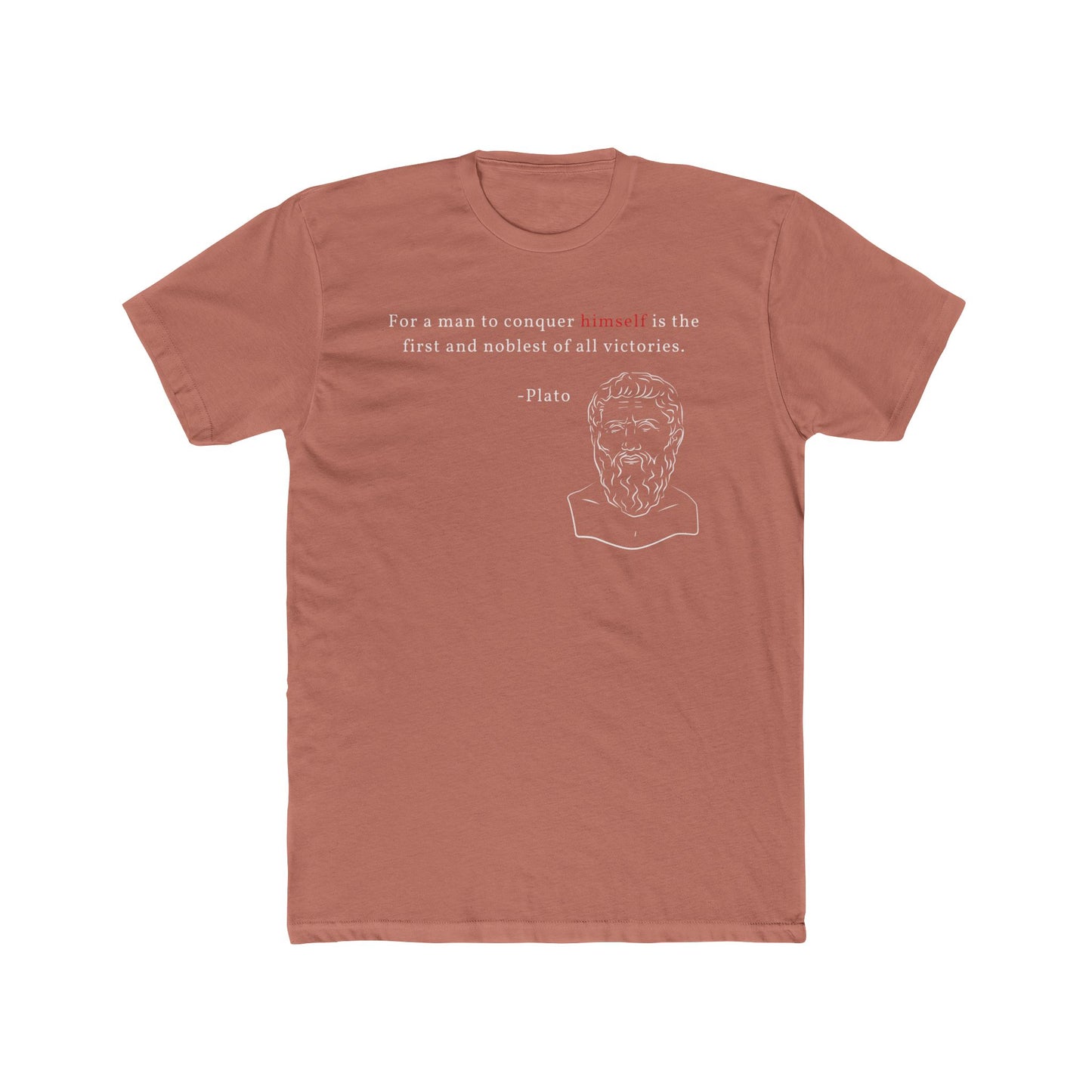 Conquer Himself Cotton Crew Tee - Motivational Statement Shirt