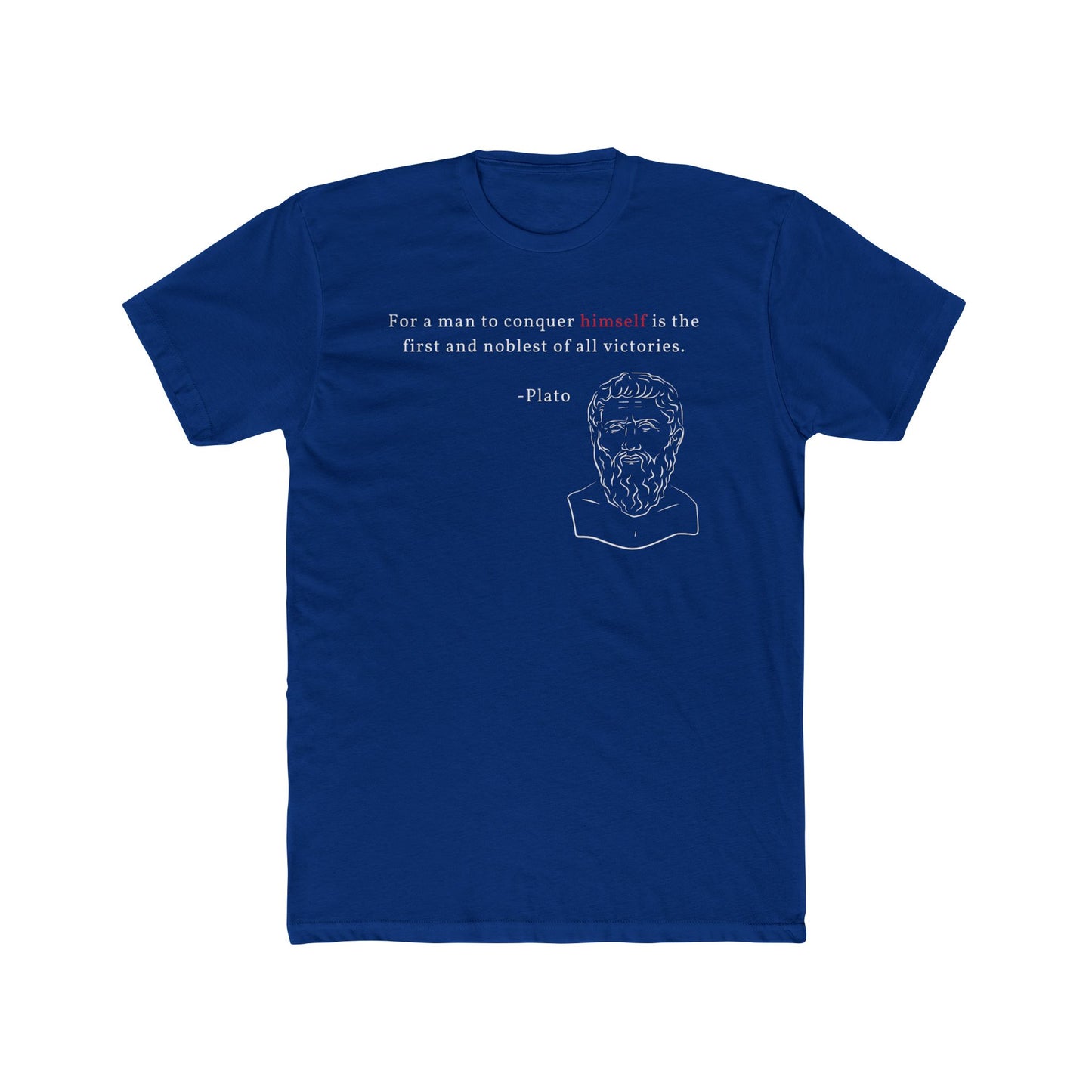Conquer Himself Cotton Crew Tee - Motivational Statement Shirt