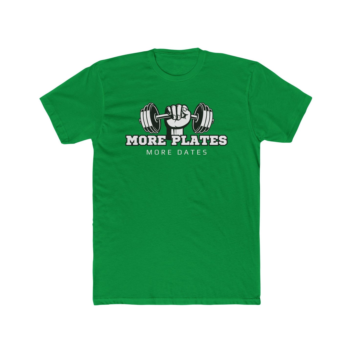 'More Plates, More Dates' Unisex Cotton Crew Tee - Motivational Workout Shirt