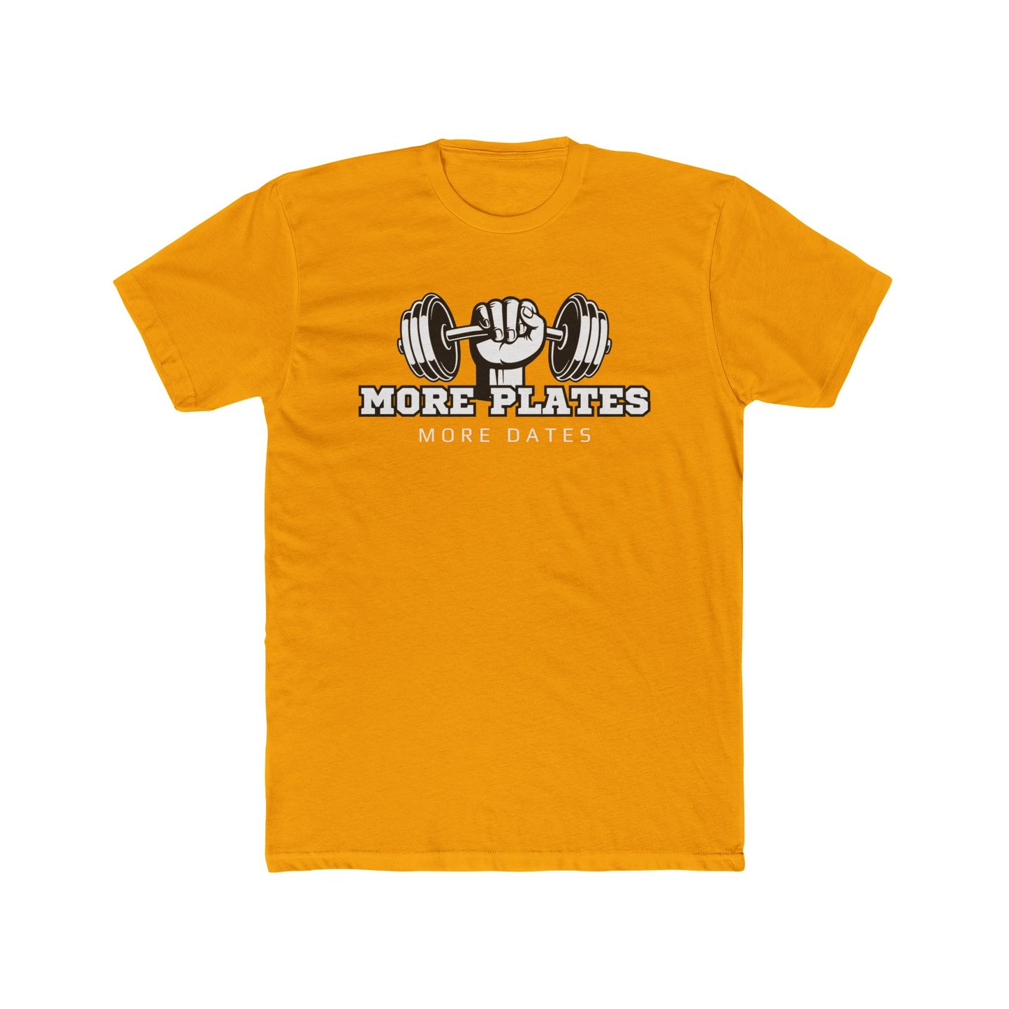 'More Plates, More Dates' Unisex Cotton Crew Tee - Motivational Workout Shirt