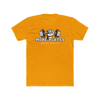 'More Plates, More Dates' Unisex Cotton Crew Tee - Motivational Workout Shirt