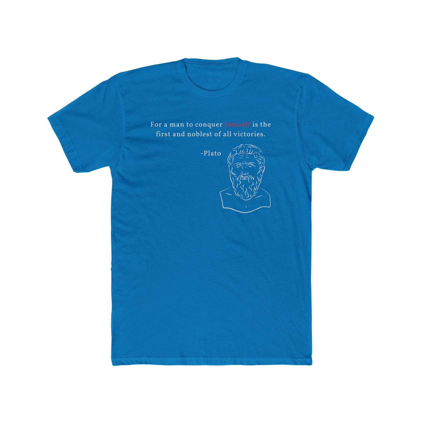 Conquer Himself Cotton Crew Tee - Motivational Statement Shirt