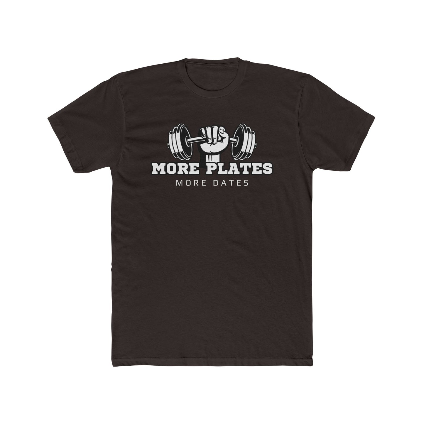 'More Plates, More Dates' Unisex Cotton Crew Tee - Motivational Workout Shirt
