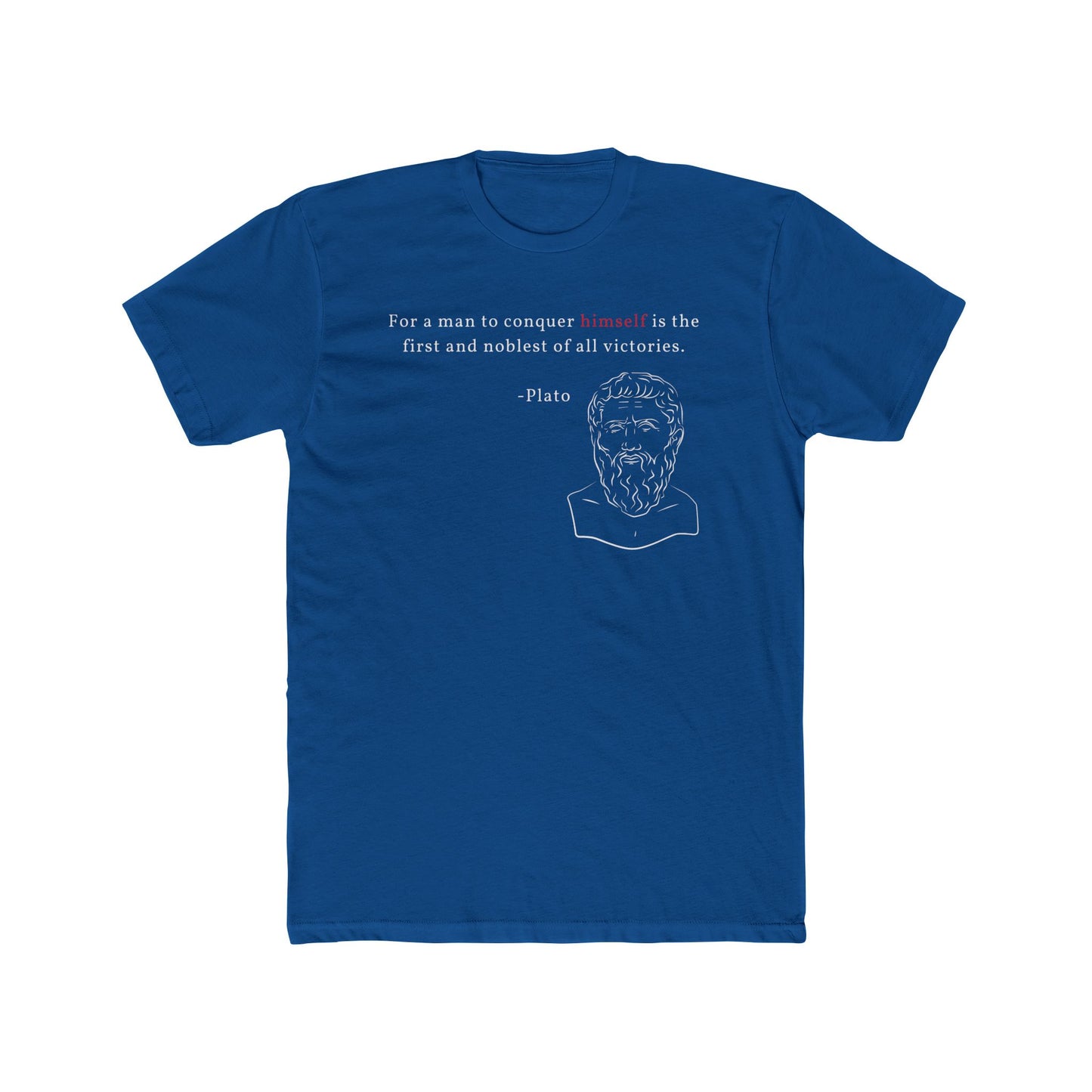 Conquer Himself Cotton Crew Tee - Motivational Statement Shirt