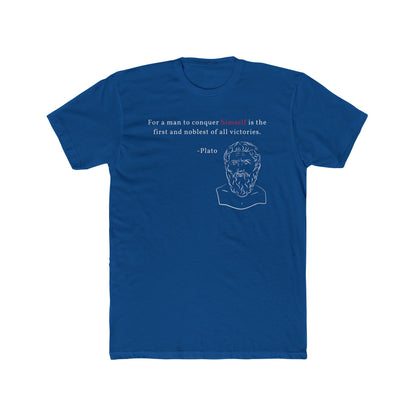 Conquer Himself Cotton Crew Tee - Motivational Statement Shirt