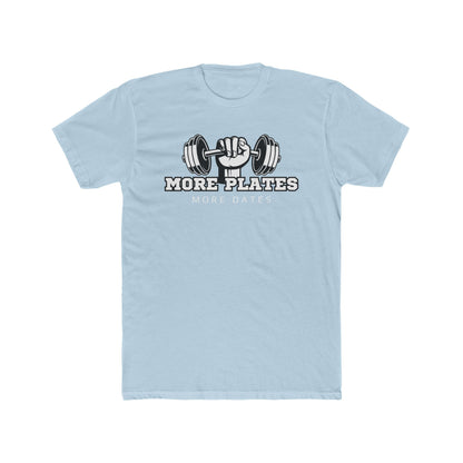 'More Plates, More Dates' Unisex Cotton Crew Tee - Motivational Workout Shirt
