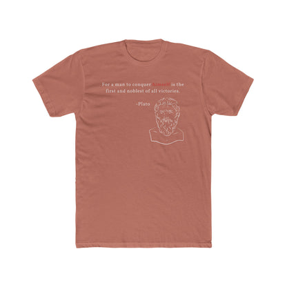 Conquer Himself Cotton Crew Tee - Motivational Statement Shirt