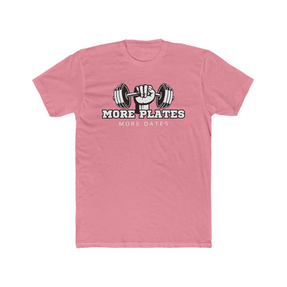 'More Plates, More Dates' Unisex Cotton Crew Tee - Motivational Workout Shirt