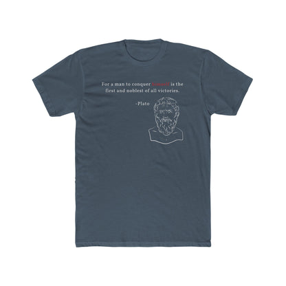 Conquer Himself Cotton Crew Tee - Motivational Statement Shirt