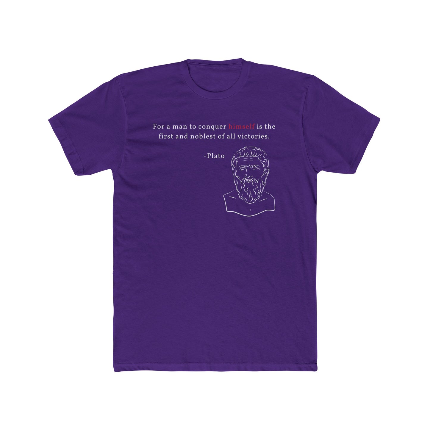 Conquer Himself Cotton Crew Tee - Motivational Statement Shirt