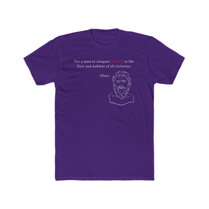 Conquer Himself Cotton Crew Tee - Motivational Statement Shirt