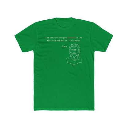 Conquer Himself Cotton Crew Tee - Motivational Statement Shirt