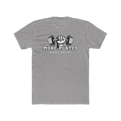 'More Plates, More Dates' Unisex Cotton Crew Tee - Motivational Workout Shirt