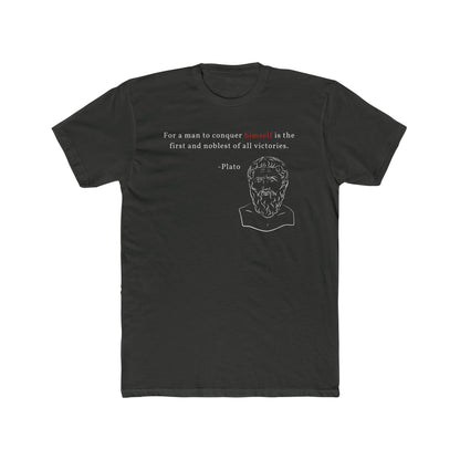 Conquer Himself Cotton Crew Tee - Motivational Statement Shirt