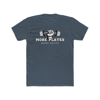 'More Plates, More Dates' Unisex Cotton Crew Tee - Motivational Workout Shirt