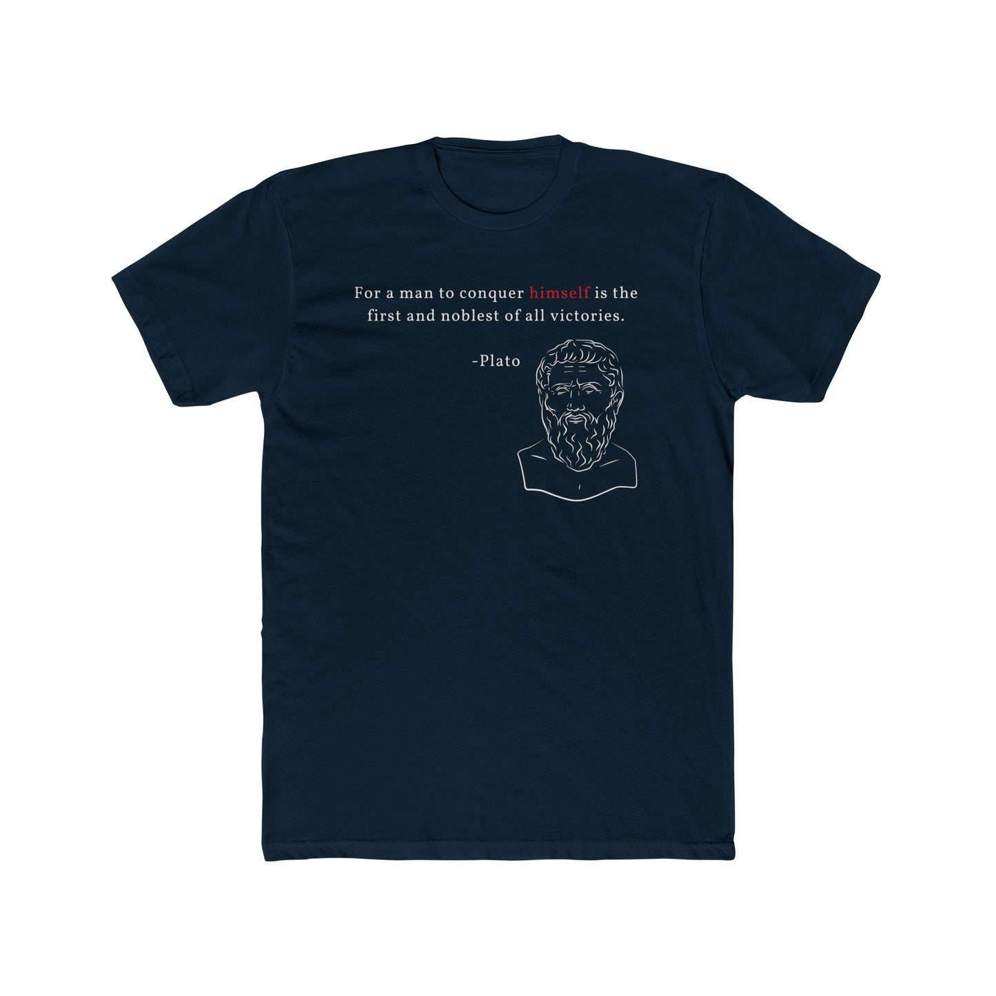 Conquer Himself Cotton Crew Tee - Motivational Statement Shirt