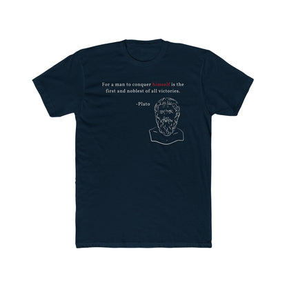 Conquer Himself Cotton Crew Tee - Motivational Statement Shirt