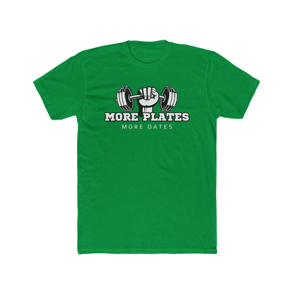 'More Plates, More Dates' Unisex Cotton Crew Tee - Motivational Workout Shirt