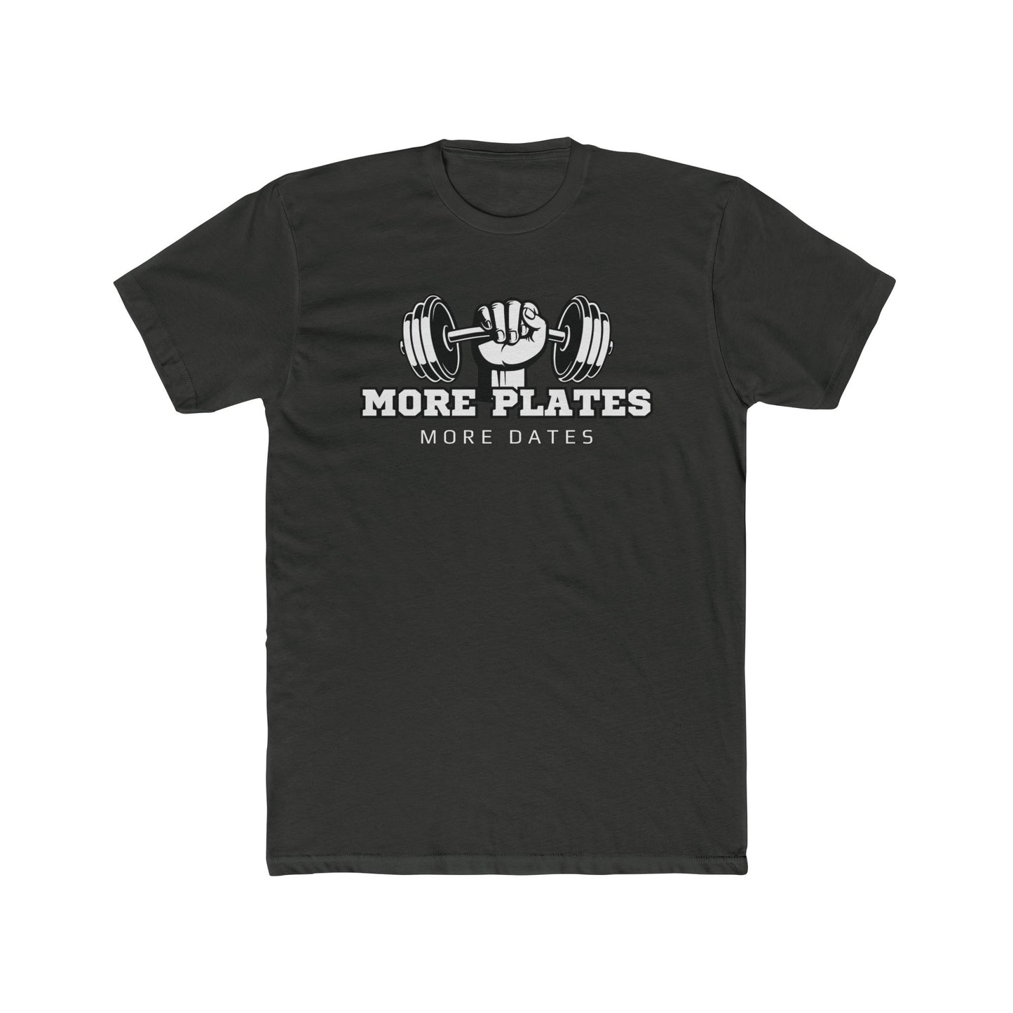 'More Plates, More Dates' Unisex Cotton Crew Tee - Motivational Workout Shirt