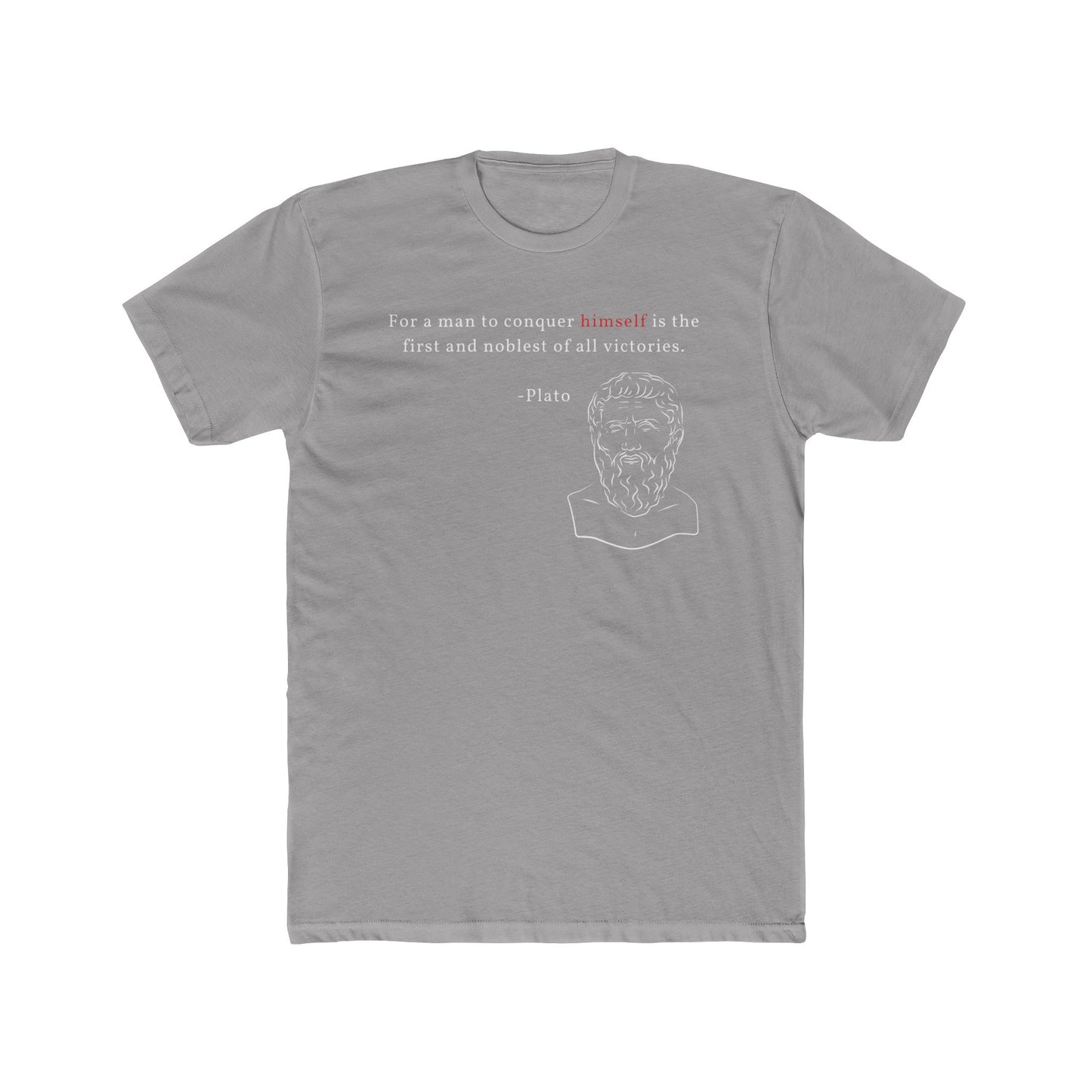 Conquer Himself Cotton Crew Tee - Motivational Statement Shirt