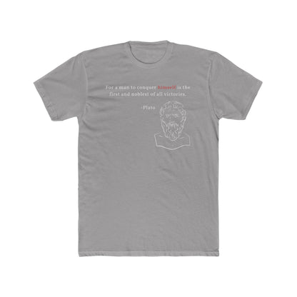 Conquer Himself Cotton Crew Tee - Motivational Statement Shirt